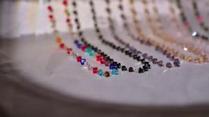 MOON GIRL | Triangle Glass Beads Chain Necklace for Women Handmade Stainless Steel Tarnish Free Choker Necklace Femme Jewelry Accessories