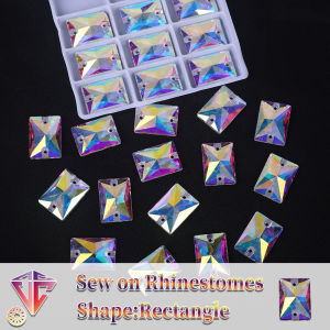 K9 Rectangle Chamfer High Quality Sew On Rhinestones Flatback Glass Crystals Clothing Wedding Dresses All For Decoration DIY
