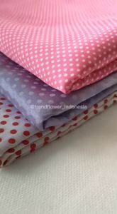 Kain Satin Polkadot Putih Per Meter Bahan Pakaian Wanita Hijab Jilbab Muslim Bergo