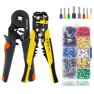 Self-Adjusting Wire Strippers and Crimper ToolHexagonal Self-Adjustable Ratchet Ferrule Crimping Tool Kit with Wire Terminals