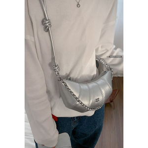 Fashionable Womens Crossbody Bag 2025 New Style Trendy Chain Saddle Bag Underarm Bag Popular Single Shoulder Handbag