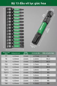 Greener | Bộ Đầu Vít Điện Từ T20