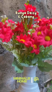 Bunga Daisy 6 Cabang Bunga Tangkai Artificial Dekorasi Minimalis Home