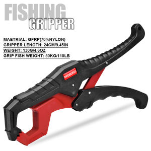 Stainless Steel Fish Lip Gripper - 40lb Capacity with Built-in Scale Fishing Rack & Mouth Clamp Tool