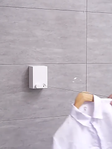 PHITO Retractable Clothesline for Balcony Indoor Drying Rack No Drilling Steel Wire for Quilt and Clothes