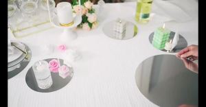 10PCS Acrylic Round Mirrors For Centerpieces Circle Mirrors Candle Plates For Wall Wedding Table Centerpieces Round Mirror Tray