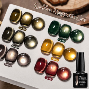 7ml Golden Magnetic Nail Gel Set HEMA TPO Free Easy to Apply UV LED Nail Art for Autumn Winter DIY Manicure Design Long Lasting