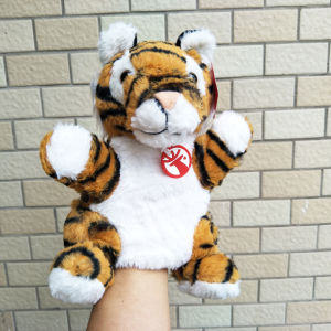 High quality Stripe Tiger hand puppet children stuffed plush toy for Kid Birthday Gift