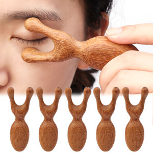 Sandalwood Eye Face Massage Comb Natural Wooden Wide Tooth Gua Sha Tool Sandalwood Back Scratcher Spa Promote Blood Circulation