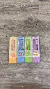 Set 3 Bút Chì Gỗ HB Hình Thú Kèm Gọt & Tẩy – Dễ Thương Cho Bé ✏️🦖🐻🧸