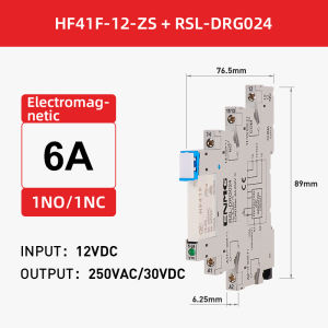 ENMG | ENMG Ultra Slim Intermediate Relay 5v 12v 24v Hongfa HF41F-24-ZS DC AC Slim Chip Terminal Solid State Module Set 24V6Adc NPN PNP