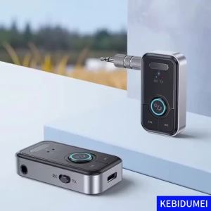 kebidumei | Upgraded Bluetooth 6.0 Car AUX Audio Adapter HiFi Stereo Music Wireless Receiver Transmitter 3.5MM With Mic Calling For Car Kit
