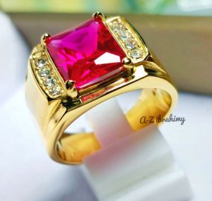 Cincin Batu Permata Red Ruby Suam Bangkok Super Ring Super Premium Mewah Berkelas (Eksklusif)