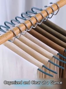 5pcs Seamless Z Shape Hanger Non Slip Metal Rack For Pants Trouser Jeans Skirt Wardrobe Organizer