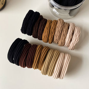 New High Elastic Rubber Band Female Hairtie Durable Not Hurt Hair Rope Bun Decoration Net Red Thick Hair Band Ponytail Leather Band