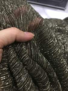 Vải voan lưới dập ly nhũ kim tuyến màu vàng đồng mềm mỏng nhẹ(khổ 1m5)may đầm váy dạ hộiđầm kiểu thời trang
