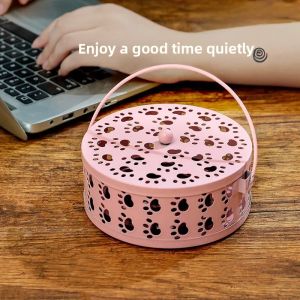 Home Essential Stainless Steel Mosquito Coil Burner with Lid And Ash Tray Cat Claw Design Safe And Practical Household Use