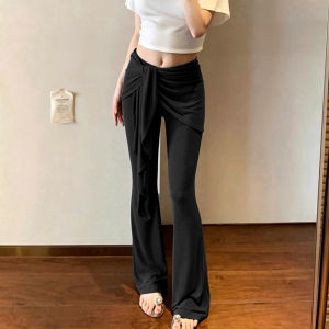 LANMENGYA | Summer Light Gray Yoga Flare Pants High Waist Design Trousers