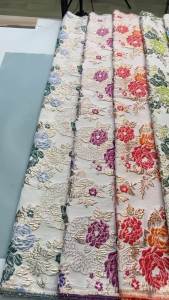 Luxury Golden Jacquard Satin Trim Fabric - African Flower Jacquard Satin Lace - High-end Wedding/Interior Decoration Material