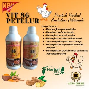 Peningkat Produksi Telur 500 ml VIT 86 Vitamin Ayam Bertelur