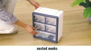 Modular Desktop Wall Mounted Multipurpose Hardware Tools Lego Parts Medicine Storage Box with Drawers or Door