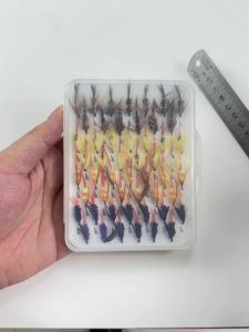 Fly Fishing Flies Set Hand-tied Dry Wet Flies Artificial Insect Bait Lures Trout Salmon Bass Fishing Tackle with Box