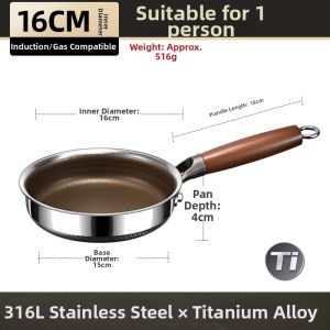 RONGCHUAN | Titanium-Enhanced 316 Stainless Steel Non-Stick Baby Food Suitable Pan