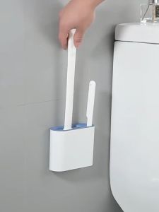 Toilet Brush Cleaning Efficient Toilet Bowl Cleaner Silicone Bathroom Brush With Holder Flexible