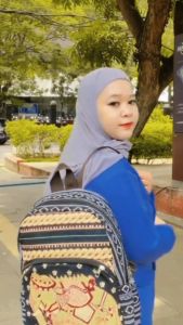 Tas Ransel Mini Stylish Backpack Kanvas Tenun Gajah Thailand Tas Punggung Medium Wanita Simple Buat Jalan-jalan