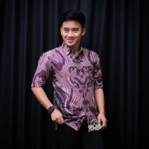 (PROMO HARI INI) Couple Sweet Batik Anak Dan Ayah Cowok Pria Ungu Lilac