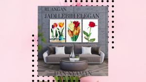 Hiasan/Poster Dinding Ruang Tamu & Kamar Gantungan Pintu Bunga/Tanaman ART