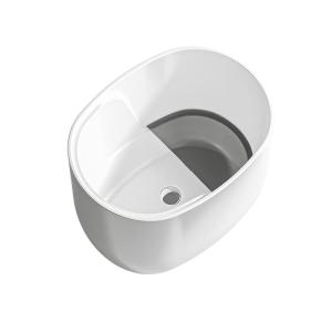 SSWW | Compact Acrylic Circular Mini Deep Soak Bathtub
