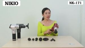 Súng Massage Cầm Tay Matxa Giãn Cơ Nikio NK-171 - 6 Đầu Matxa Thay Đổi 6 Cấp Độ Tùy Chỉnh Pin Sạc Tiện Lợi Sạc Chạm An Toàn