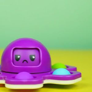 Fidget Spinner Face Changing Octopus Push Bubble Pop It Stress Reliever Toy For Kids -1pcs ( 2942 )