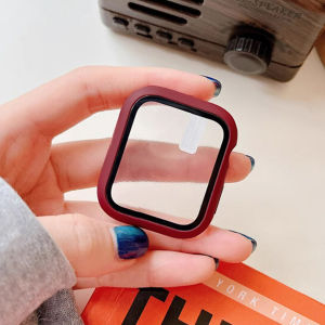1pc 2 In 1 Ultra-Thin Tempered Glass Screen Protector Watch Case For Apple Watch 38/40/41/42/44/45/49MmUltra/SE/9/8/7/6/5/4/3/2