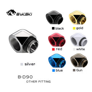Bykski Black White Silver Gold G1/4 Thread 90 Degree Fitting Adapter Water Cooling Adaptors Thread Length 10MM B-D90