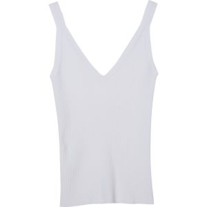 Designer Style V-Neck Ribbed Tight Vest