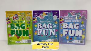 Super Sweet Bag Of Fun Pack Colouring Book With 5 Crayons & 100+ Stickers For Kids