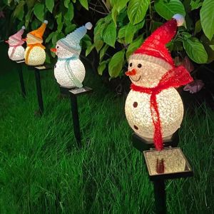 YESPERY Christmas Solar LED Lights Snowman Garden Decoration Waterproof Light Outdoor Ground Plug Lamp Lawn Landscape Led Solar Lighting