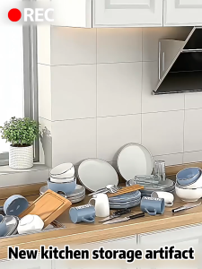 SOFTHOME 2 Layer Disc Rack Drain Tray Stainless Steel Pan Rack With Drain Kitchen Organizer Christmas Gift