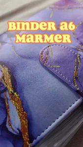Binder A6 Zipper Buku Agenda Notebook Motif Marmer Exclusive Bahan PU Leather