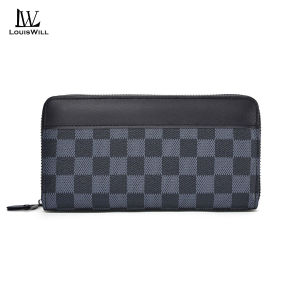LouisWill Mens Long Wallet Soft PU Wallet Multi-Functional Wallet Retro Pattern Large Capacity Purse Multi-Card Position ID Credit Cards Holders Coin Bag Phone Bag Business Wallets Long Zipper Wallet