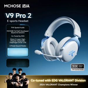 MCHOSE | MCHOSE V9 Pro 2 Quad-Mode Wireless Gaming Headset 7.1 Surround Sound Noise Cancelling Mic Low Delay Over-Ear for PC Esports Gift