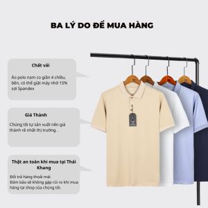 Áo thun polo nam THÁI KHANG vải CVC cá sấu chống nhăn ATK14