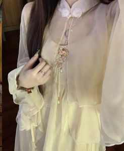 CHOUXIE | New Chinese Style Princess Camisole Maxi Dress
