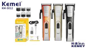 Tông Đơ Cắt Tóc Chuyên Nghiệp Kemei KM-5012 1200mAh Máy Cắt Tóc Điện Có Thể Sạc Lại Bằng USB Với Lưỡi Dao Bằng Thép Carbon Để Cắt Tóc Ướt/khô