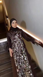 COD Fatimah Dress Silk apk Brokat Mewah Dress Wanita Terbaru Kekinian Gamis untuk Kondangan Viral