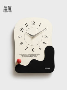 Wozoom นาฬิกาตั้งโต๊ะแบบมีสายโซ่สไตล์โมเดิร์นที่ไม่ต้องเจาะรูสำหรับตกแต่งห้องนั่งเล่น ขนาดใหญ่ 2024 นาฬิกาติดผนังแบบสร้างสรรค์