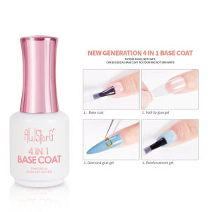Awstorg 4 trong 1 đa chức năng phủ nền Sơn móng dạng gel móng UV tip keo Builder củng cố gợn dòng kim cương giả gắn móng keo 15ml