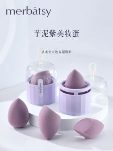 Cosmetic Egg Beauty Blender Sponge Smear-Proof Makeup Water Drop Oblique Cut BB Soft with Egg Storage Rack Wet and Dry Powder Puff